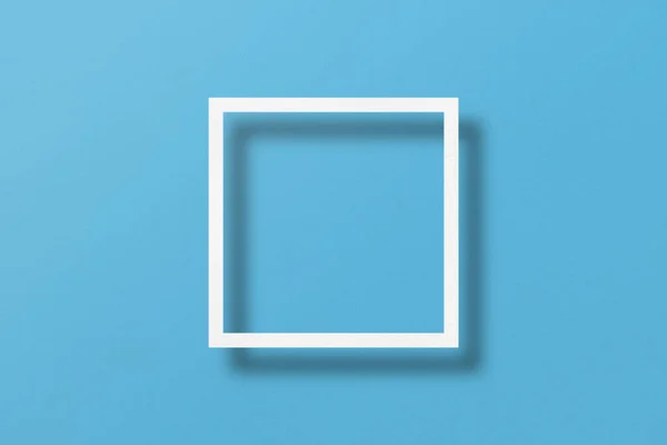Paper Cut Square Shapes Light Shadow Placed Light Blue Paper — Stock Photo, Image