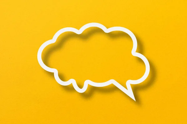 White Paper Cut Out Speech Bubble Shape Set Yellow Paper — Stockfoto