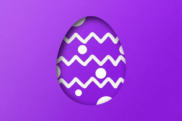 Purple Paper Cut Form Easter Egg Pattern — Stock Photo, Image