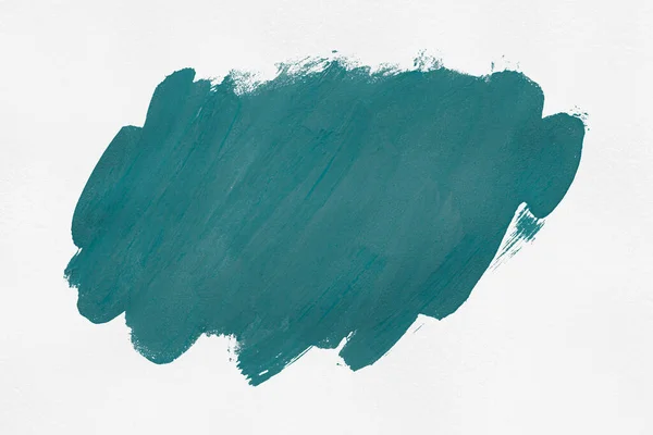 白い紙の背景に隔離された緑のブラシ 緑の水彩画 — ストック写真