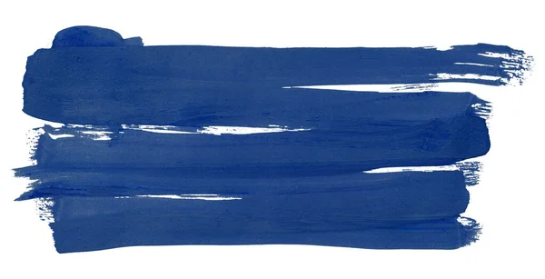 Λαμπερό Μπλε Πινέλο Απομονωμένο Λευκό Φόντο Μπλε Υδατογραφία — Φωτογραφία Αρχείου