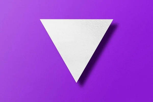 Papel Branco Cortado Forma Triângulo Botão Play Definido Fundo Papel — Fotografia de Stock