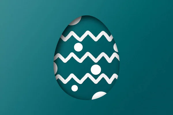 Green Paper Cut Form Easter Egg Pattern — Stock Photo, Image