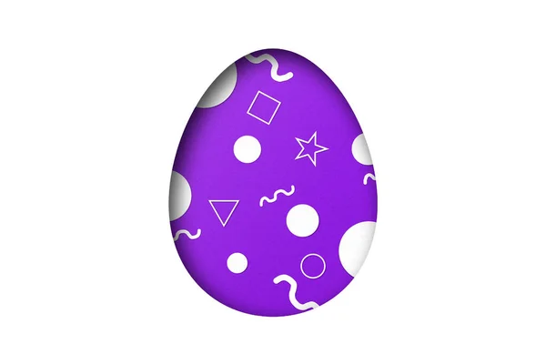 Фиолетовая Бумага Вырезанная Форме Пасхального Яйца Наложение Бумаги — стоковое фото