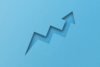 grafik kağıdı açık mavi oklar açık mavi arkaplan kaplama kağıt üzerinde izole