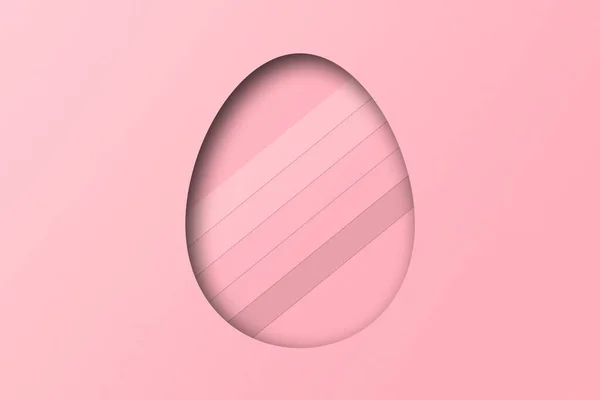 Papel Rosa Cortado Para Formar Patrón Huevo Pascua — Foto de Stock