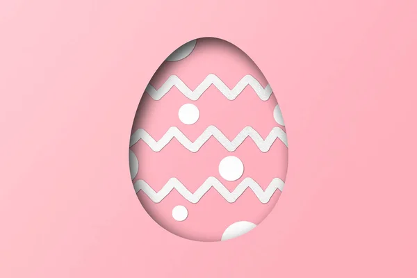 Pink Paper Cut Form Easter Egg Pattern — Stock Photo, Image