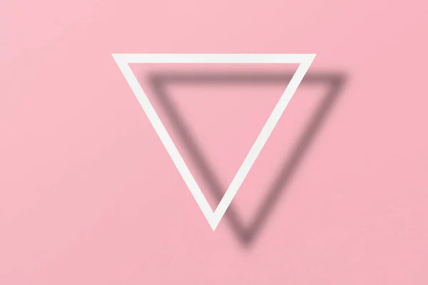Білий Папір Розрізається Форму Трикутника Кнопка Відтворення Встановлена Фоні Рожевого — стокове фото