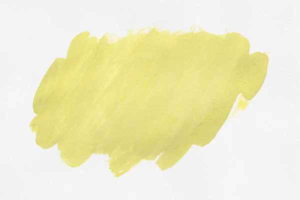 Açık Sarı Fırça Beyaz Kağıtta Izole Edilmiş Açık Sarı Suluboya — Stok fotoğraf