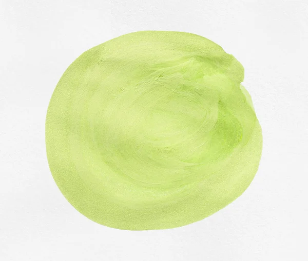 Lime green brush isolated on white paper background. lime green watercolor