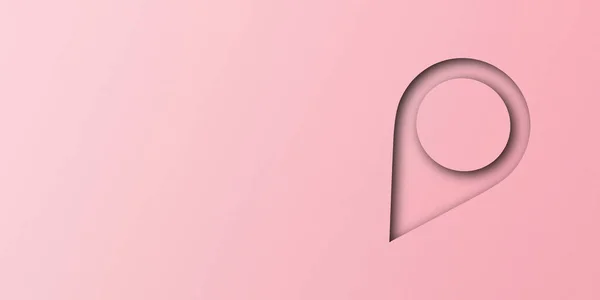 Pinkfarbenes Papier Formen Geschnitten Stecknadeln Platziert Positionsmarkierung Auf Rosa Papierhintergrund — Stockfoto