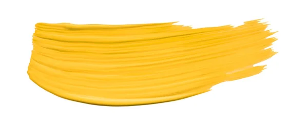 Žlutý Štětec Izolovaný Bílém Pozadí Akvarel — Stock fotografie