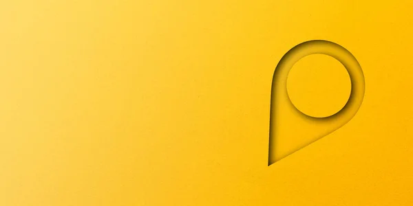 Κίτρινο Χαρτί Κομμένο Σχήματα Καρφίτσες Τοποθέτησης Δείκτης Pad Θέση Σήμα — Φωτογραφία Αρχείου