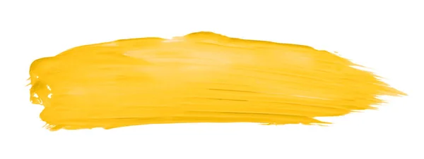 Κίτρινη Βούρτσα Απομονωμένη Λευκό Φόντο Υδατογραφία — Φωτογραφία Αρχείου