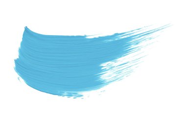 Açık mavi boya fırçası beyaz arkaplanda izole edilmiş. Suluboya