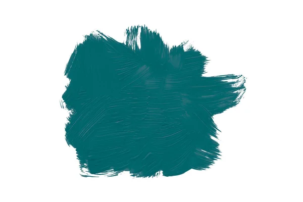Grön Pensel Isolerad Vit Bakgrund Djup Sjö Färg — Stockfoto