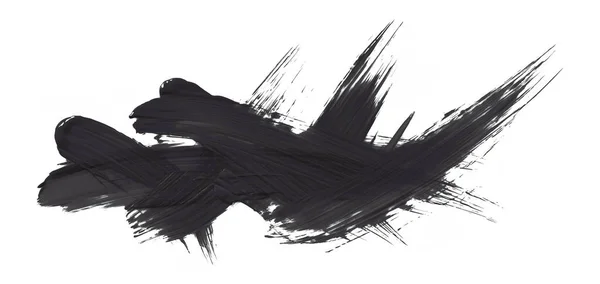 Beyaz Arka Planda Siyah Gri Fırça Darbeleri Izole Suluboya — Stok fotoğraf
