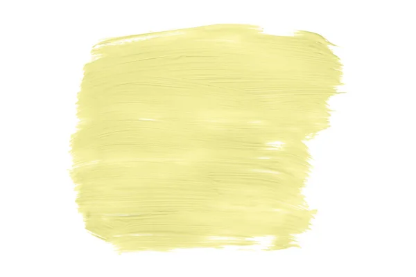 光沢のある明るい黄色のブラシの水彩画は 白い背景に隔離された 水彩画 — ストック写真