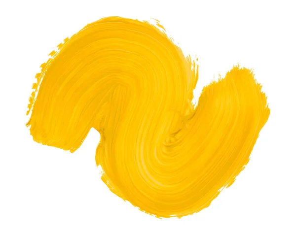 Glänzend Gelbe Pinsel Aquarellmalerei Isoliert Auf Weißem Hintergrund Aquarell — Stockfoto