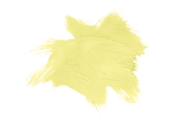 Beyaz Arka Planda Izole Edilmiş Parlak Sarı Fırça Suluboya Resim — Stok fotoğraf