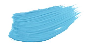 Parlak mavi fırça suluboya resim beyaz arka planda izole. suluboya