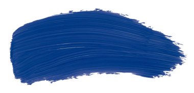 Beyaz arka planda izole edilmiş parlak mavi fırça suluboya resim. suluboya