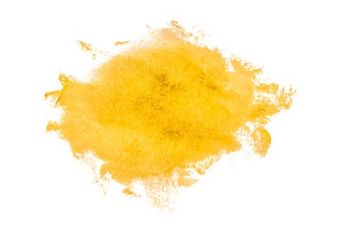 Sarı fırça beyaz arkaplanda izole edilmiş. Suluboya