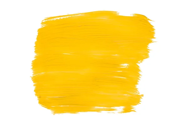 Λαμπερό Κίτρινο Πινέλο Ακουαρέλα Ζωγραφική Απομονώνονται Λευκό Φόντο Υδατογραφία — Φωτογραφία Αρχείου