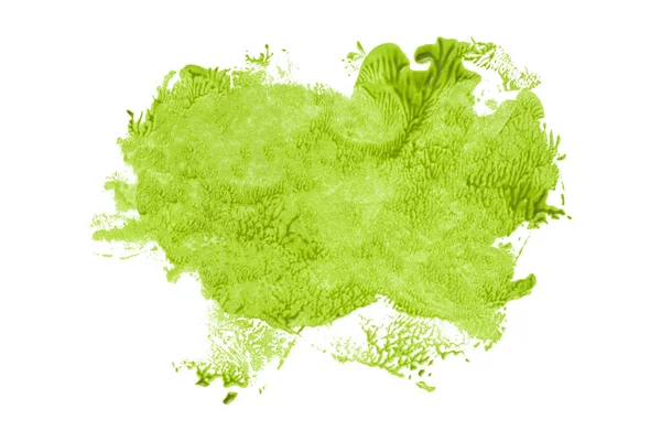 白を基調にした光沢のある緑色のブラシ水彩画 水彩画 — ストック写真