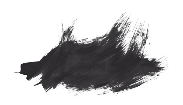 Black Gray Brush Strokes Isolated White Background Watercolor — Stock Photo, Image