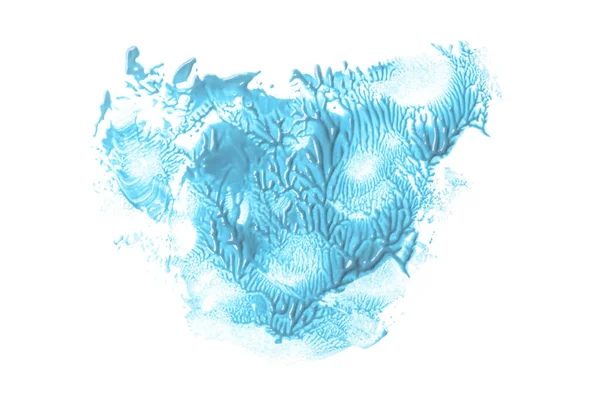 Lichtblauwe Penseel Geïsoleerd Witte Achtergrond Waterverf — Stockfoto
