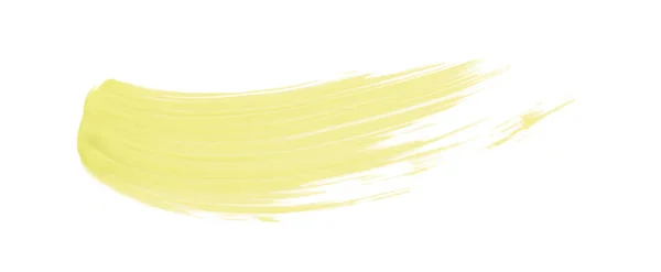 Gelber Pinsel Isoliert Auf Weißem Hintergrund Helle Gelbe Farbe — Stockfoto