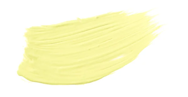 Pincel Amarelo Claro Brilhante Aquarela Pintura Isolada Fundo Branco Aguarela — Fotografia de Stock