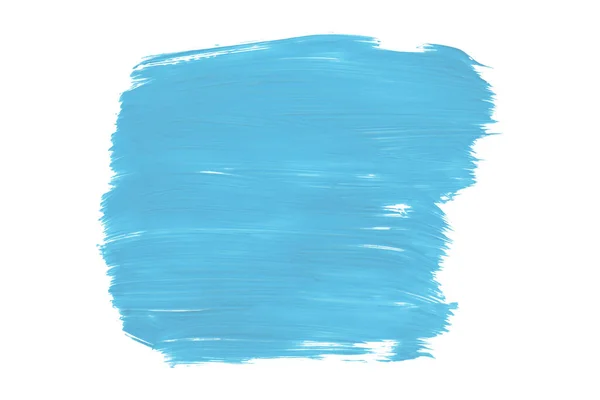 Pintura Acuarela Pincel Azul Claro Brillante Aislada Sobre Fondo Blanco — Foto de Stock