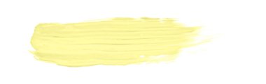 Sarı fırça beyaz arkaplanda izole edilmiş. Açık sarı renk.