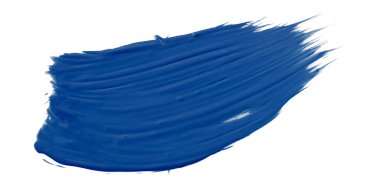 Beyaz arka planda izole edilmiş parlak mavi fırça suluboya resim. suluboya
