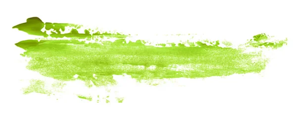 Pintura Aquarela Escova Verde Brilhante Isolado Fundo Branco Aguarela — Fotografia de Stock