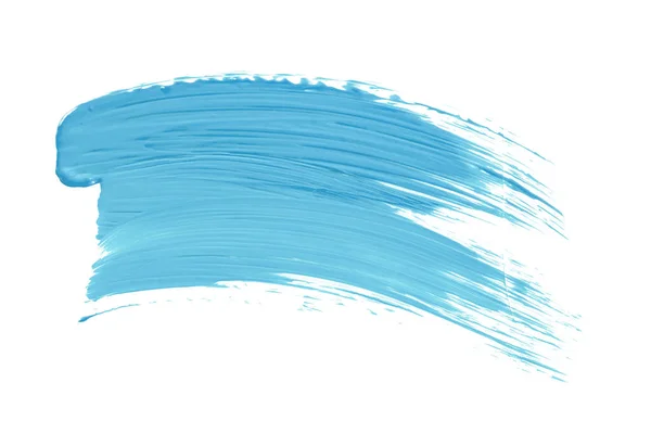 Pintura Acuarela Pincel Azul Claro Brillante Aislada Sobre Fondo Blanco — Foto de Stock