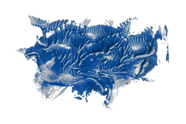 Blauwe Borstel Geïsoleerd Witte Achtergrond Waterverf — Stockfoto