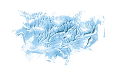 Açık mavi boya fırçası beyaz arkaplanda izole edilmiş. Suluboya