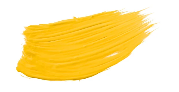 Lesklý Žlutý Štětec Akvarel Izolované Bílém Pozadí Akvarel — Stock fotografie