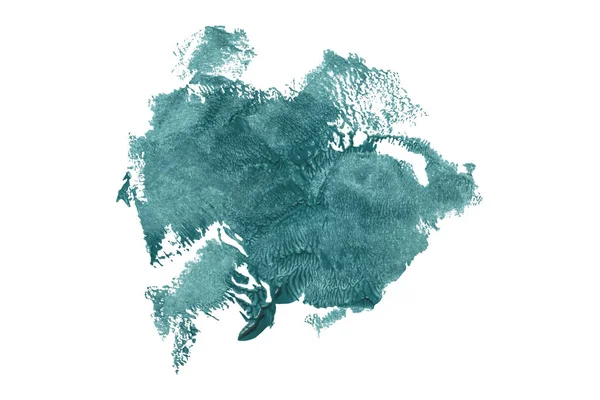 Zielony Pędzel Odizolowany Białym Tle Kolor Głębokiego Jeziora — Zdjęcie stockowe