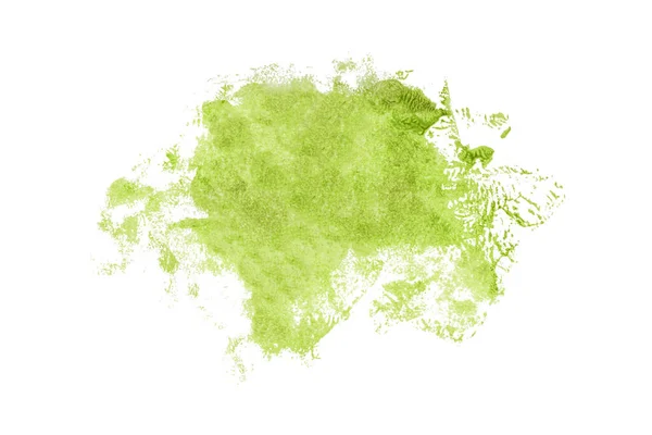 Pintura Acuarela Pincel Verde Brillante Aislada Sobre Fondo Blanco Acuarela — Foto de Stock