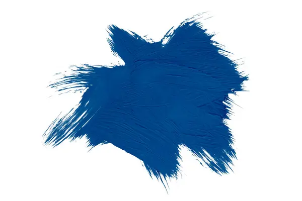 Pintura Aquarela Azul Brilhante Pincel Isolado Fundo Branco Aguarela — Fotografia de Stock