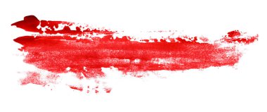 Kırmızı fırça beyaz arkaplanda izole edilmiş. Suluboya