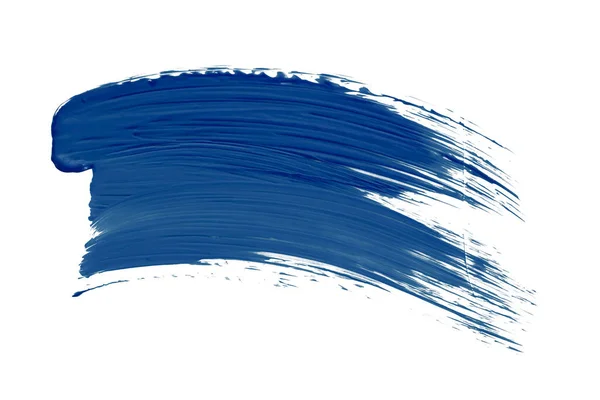 Beyaz Arka Planda Izole Edilmiş Parlak Mavi Fırça Suluboya Resim — Stok fotoğraf
