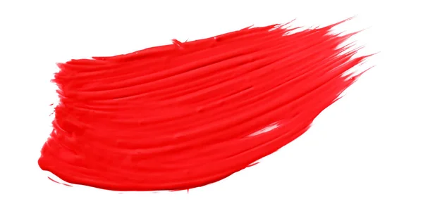 Glänsande Röd Pensel Akvarell Målning Isolerad Vit Bakgrund Akvarell Stockbild