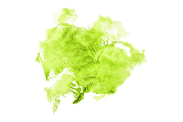 Błyszczący Zielony Pędzel Akwarela Malarstwo Izolowane Białym Tle Akwarela — Zdjęcie stockowe