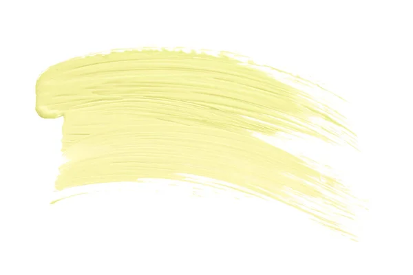 Błyszczący Jasnożółty Pędzel Akwarela Malarstwo Izolowane Białym Tle Akwarela — Zdjęcie stockowe