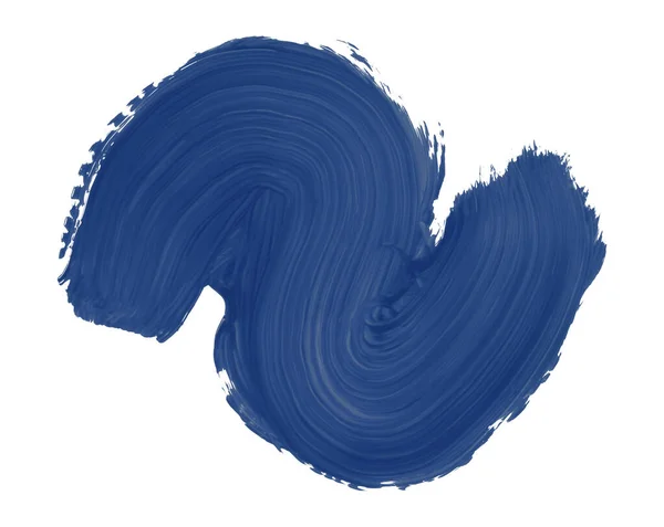Pintura Acuarela Pincel Azul Brillante Aislada Sobre Fondo Blanco Acuarela —  Fotos de Stock
